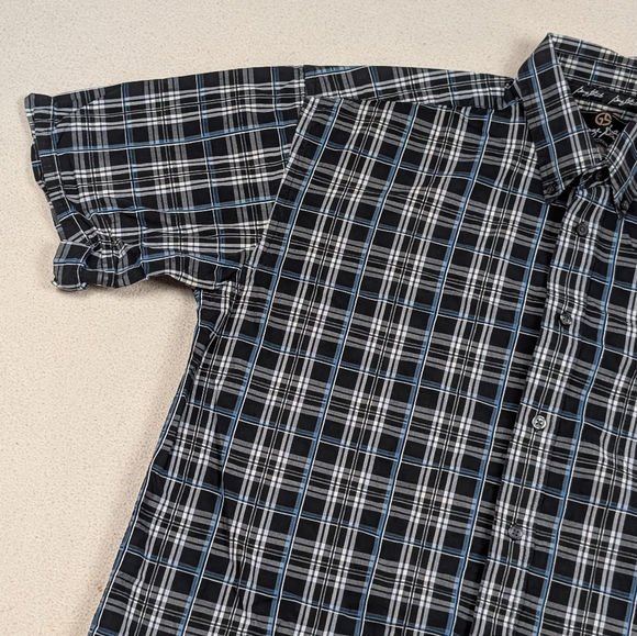 Wrangler George Strait Short Sleeve Button Up Shirt Men's XL Black/Blue/Grey - Picture 3 of 14